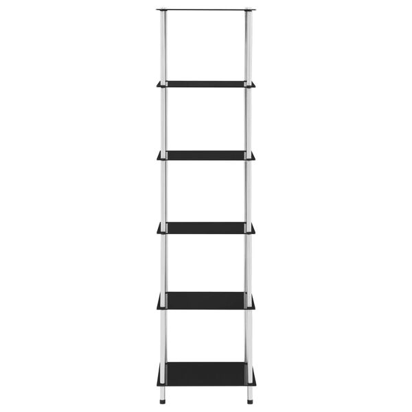 vidaXL Kastje 6-laags 40x40x160 cm gehard glas zwart
