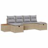 vidaXL Tuin Sofa Set 6 st Beige poly rattan