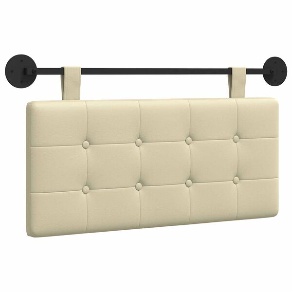 vidaXL Hangend Hoofdeinde Cr&egrave;me 100 x 55 x 5 cm Nep Leer