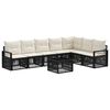 vidaXL Tuinbankenset 8 pcs Zwart poly rattan