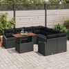 vidaXL Tuin Sofa Set met opslag 9 pcs Zwart Poly riet