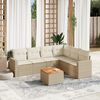 vidaXL 7-delige Loungeset met kussens poly rattan beige
