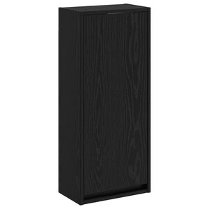 vidaXL Wandgemonteerde wastafelmeubel Zwart eiken 35 x 20 x 81 cm