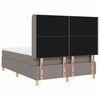 vidaXL Boxspringbed met matras met hoofdeinde Taupe 140 x 190 cm Stof