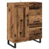 vidaXL Hoge kast met lade Oudhout 69,5 x 34 x 180 cm Bewerkt hout