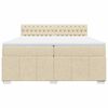 vidaXL Boxspring met matras stof cr&egrave;mekleurig 200x200 cm