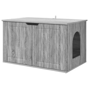 vidaXL Kattenhuis Grijs Sonoma 85 x 55 x 50,5 cm Bewerkt hout