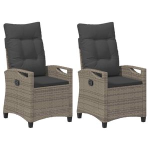 vidaXL Tuinstoel 2 pcs Grijs en Donkergrijs 56 x 60 x 112 cm