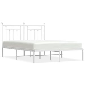 vidaXL Bedframe met hoofdbord metaal wit 140x200 cm