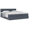 vidaXL Ottoman bed met matras 200x200 cm fluweel donkergrijs