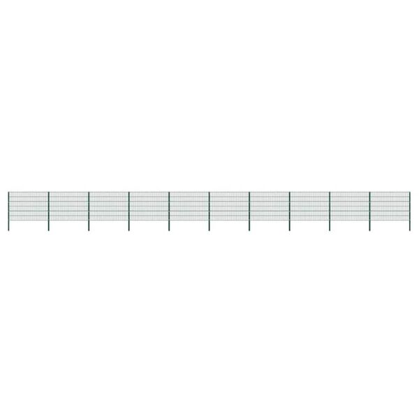 vidaXL Schuttingpaneel met palen ijzer 1730x120 cm groen