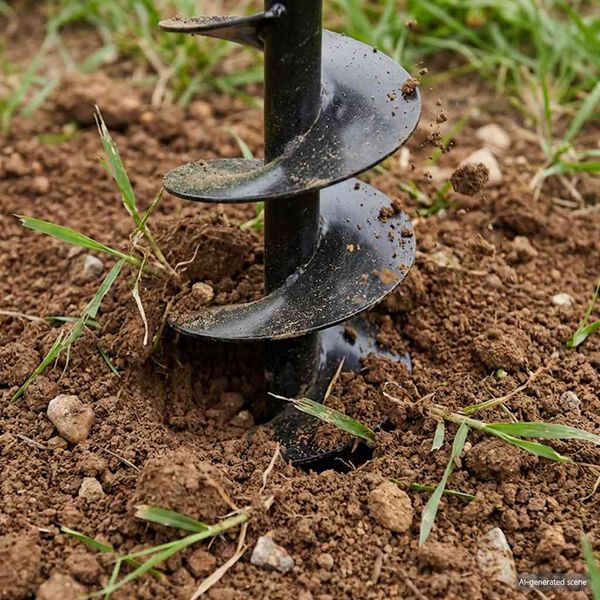 Grondboor met handvat 120 mm en verlengstukken 13 m (staal)