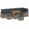 vidaXL Tuinbankenset met kussen met opslag 9 pcs Grijs Poly riet