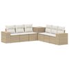 vidaXL Bankstel 7 st Beige en Cr&egrave;me Wit Poly Rattan en Staal