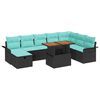 vidaXL Tuinbankenset met kussen met opslag 9 pcs Zwart poly rattan