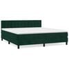 vidaXL Boxspring met matras fluweel donkergroen 180x200 cm