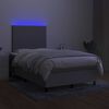 vidaXL Boxspring met matras en LED stof lichtgrijs 120x200 cm