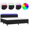 vidaXL Boxspring met matras en LED fluweel zwart 200x200 cm