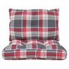 vidaXL Palletkussens 2 st stof ruitpatroon rood