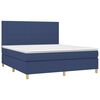 vidaXL Boxspring met matras en LED stof blauw 180x200 cm
