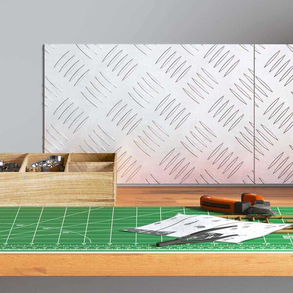 vidaXL Checker Plaat 2 pcs Zilver 30 x 20 cm Aluminium