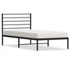 vidaXL Bedframe met hoofdbord metaal zwart 107x203 cm