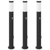 vidaXL Bolderverlichting met sensor en stopcontact 3 stuks 80 cm roestvrij staal IP44