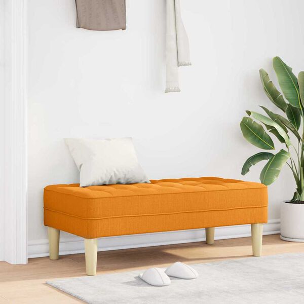 vidaXL Bank met kussen Donkergeel 113 x 57 x 39 cm Stof