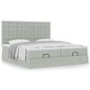 vidaXL Ottoman bed met matrassen 160x200cm fluweel lichtgrijs