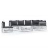 vidaXL 7-delige Loungeset met kussens staal wit