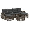 vidaXL Tuinbankenset 7 pcs Grijs en Donkergrijs poly rattan