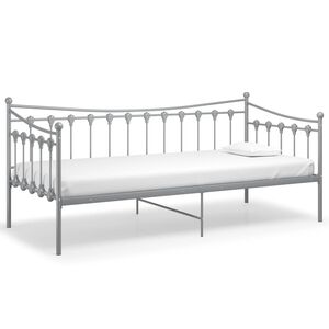 vidaXL Slaapbank metaal grijs 90x200 cm