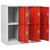 vidaXL Lockerkasten 2 st 90x45x92,5 cm staal lichtgrijs en rood