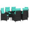 vidaXL Bank tafel set 7 pcs PE Rattan en Poeder-Coated Staal