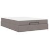 vidaXL Bedframe met matras met matras 2 pcs Taupe Stof