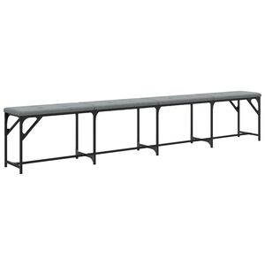 vidaXL Eetkamerbank 248x32x45 cm staal en stof lichtgrijs