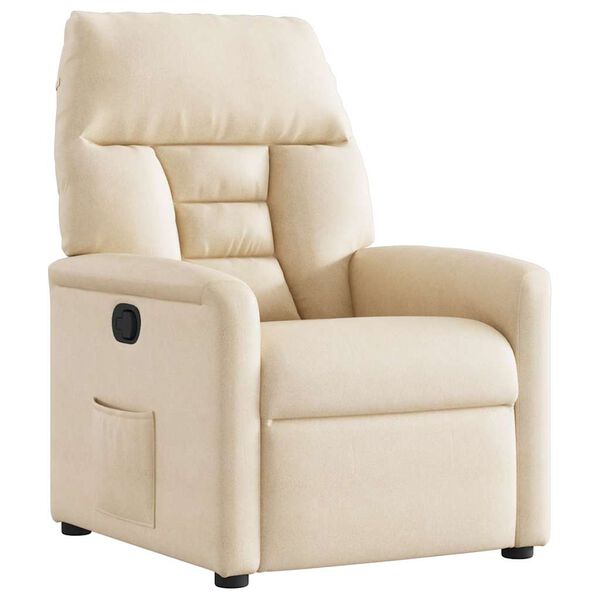 vidaXL Fauteuil verstelbaar microvezelstof beige