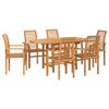 vidaXL Tuin eettafelset 7 st Bruin Massief Teakhout