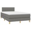 vidaXL Boxspring met matras en LED stof donkergrijs 120x200 cm