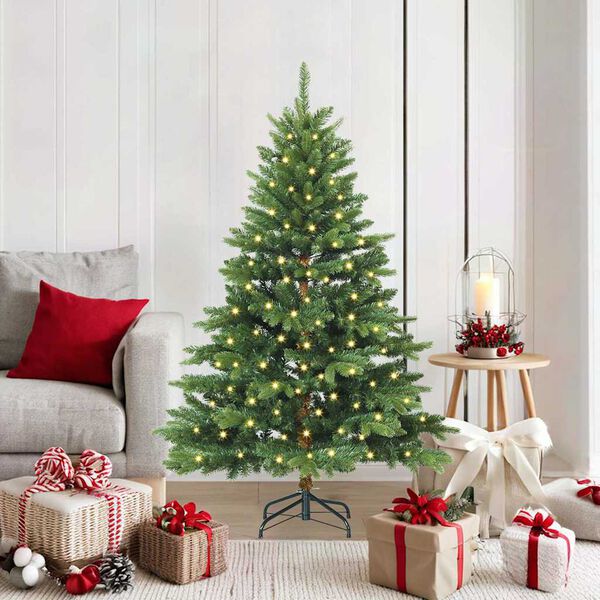vidaXL Kunstkerstboom met 150 LED met standaard Groen 150 cm PE en PVC
