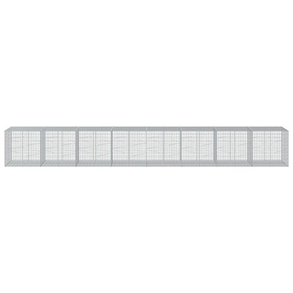 vidaXL Schanskorf 800x100x100 cm gegalvaniseerd ijzer zilverkleurig