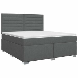 vidaXL Boxspringbed met matras Donkergrijs 140 x 200 cm Stof