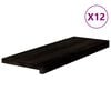vidaXL Traptreden 12 st 70x30x2 cm massief eikenhout donkerbruin