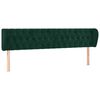 vidaXL Hoofdbord met randen 203x23x78/88 cm fluweel donkergroen