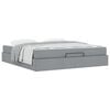 vidaXL Bedframe met matras met matras 2 pcs Lichtgrijs Stof