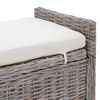 vidaXL Opslagbank met kussen met opslag Grijs 110 x 40 x 50 cm Rattan