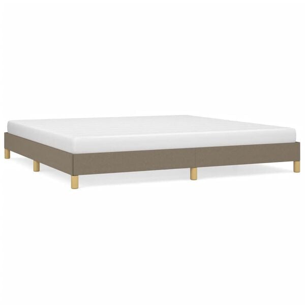 vidaXL Bedframe zonder matras stof taupe 200x200 cm