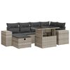 vidaXL 8-delige Loungeset met kussens poly rattan lichtgrijs