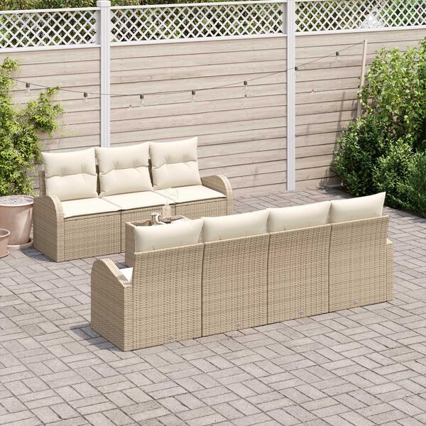 vidaXL Tuin Sofa Set Beige 55 x 55 x 37 cm poly rattan
