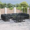 vidaXL Tuin Sofa Set met kussen 12 pcs Zwart Aluminium